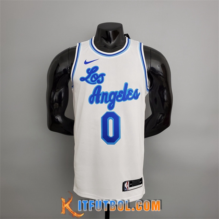 Camisetas Los Angeles Lakers (Westbrook #0) Blanco Latin Night (High Head)