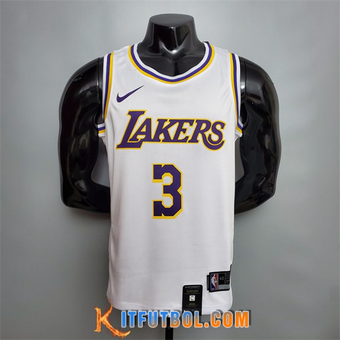Camisetas Los Angeles Lakers (Davis #3) Blanco Encolure Ronde