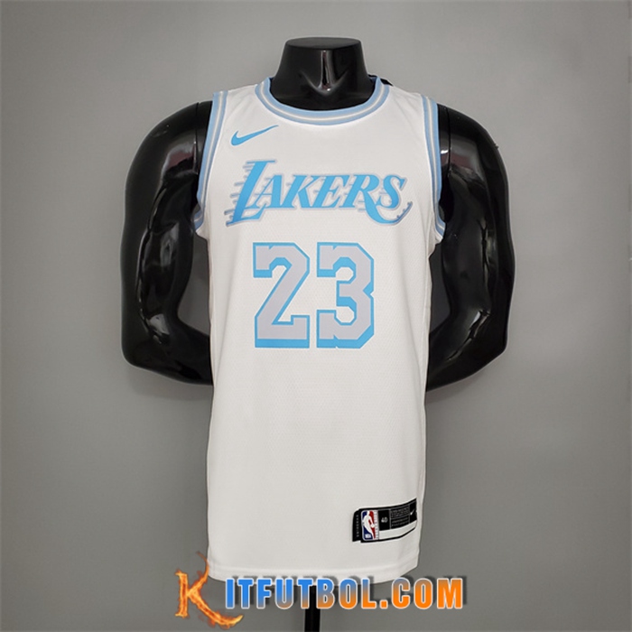 Camisetas Los Angeles Lakers (James #23) Blanco Encolure Ronde Retro Limited Edition