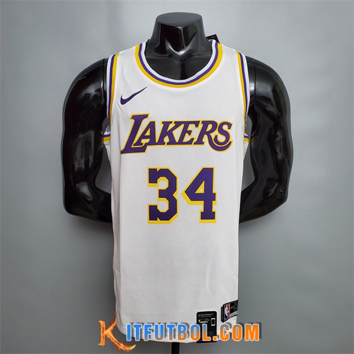 Camisetas Los Angeles Lakers (O'Neal #34) Blanco Encolure Ronde