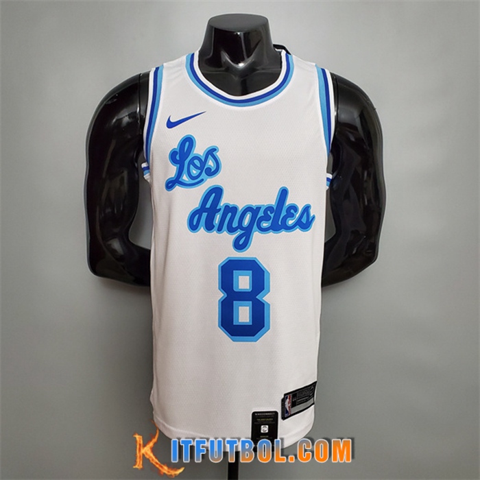 Camisetas Los Angeles Lakers (Bryant #8) Blanco Retro Night