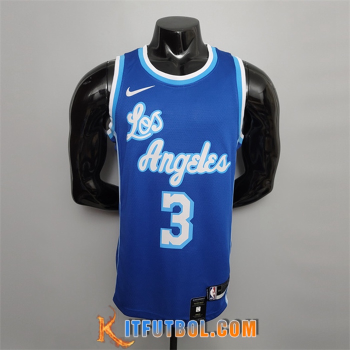 Nueva Camisetas Los Angeles Lakers (Davis #3) Azul Retro Night