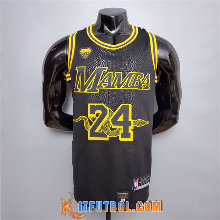 Camisetas Los Angeles Lakers (Bryant #24) Negro/Amarillo