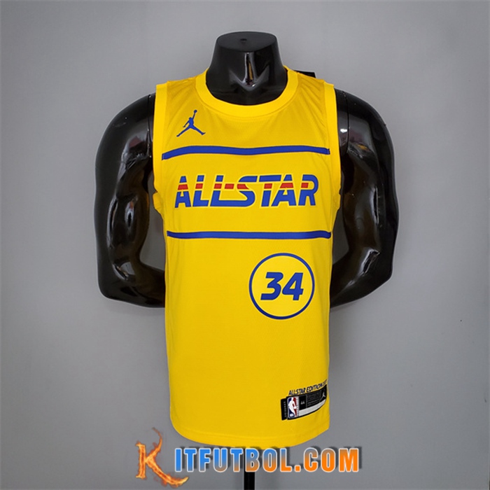 Camisetas All-Star (Antetokounmpo #34) 2021 Amarillo