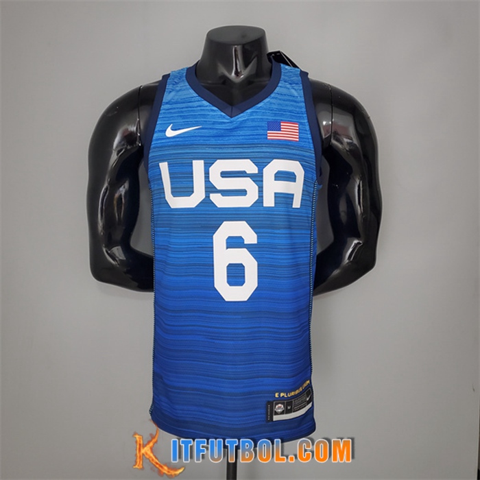 Camisetas Jeux Olympiques (Lillard #6) USA Team 2021 Azul