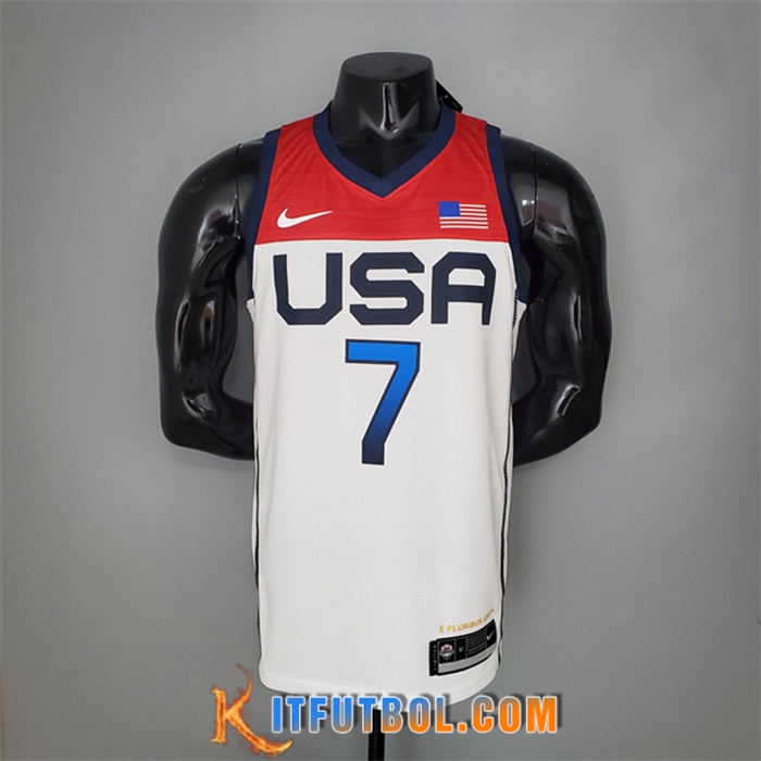 Camisetas Jeux Olympiques (Durant #7) USA Team 2021 Blanco