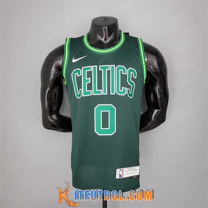 Camisetas Boston Celtics (Tatum #0) 2021 Verde Bonus Edition Dark