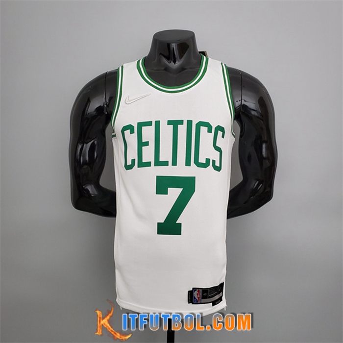 Camisetas Boston Celtics (Brown #7) Blanco 75th Anniversary