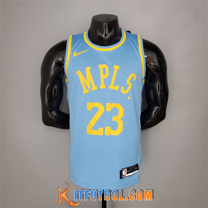 Camisetas Los Angeles Lakers (James #23) 2021 Azul Minneapolis Edition