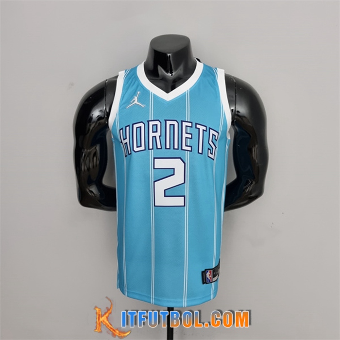 Camisetas Charlotte Hornets (Ball #2) Azul 75th Anniversary