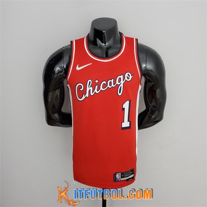 Camisetas Chicago Bulls (Rosa #1) Rojo 75th Anniversary City Edition