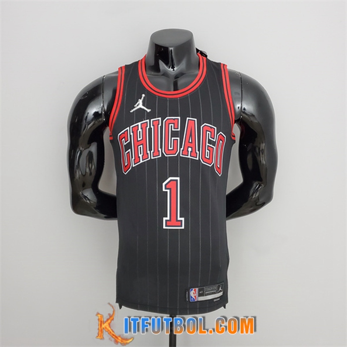 Camisetas Chicago Bulls (Rosa #1) Negro 75th Anniversary