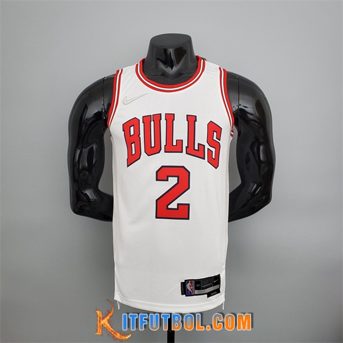 Camisetas Chicago Bulls (Ball #2) Blanco 75th Anniversary