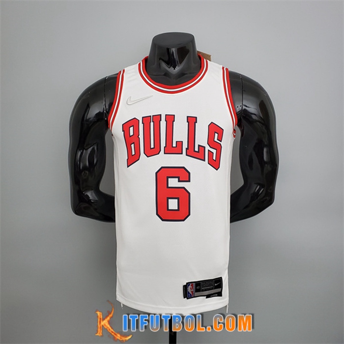 Camisetas Chicago Bulls (Caruso #6) Blanco 75th Anniversary