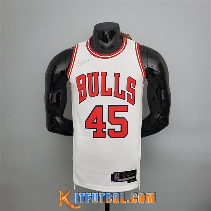 Camisetas Chicago Bulls (Jordan #45) Blanco 75th Anniversary