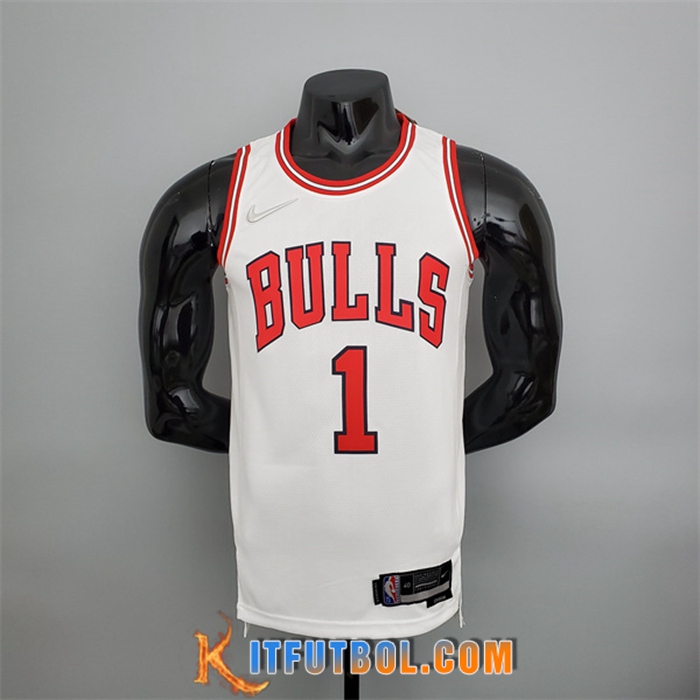 Camisetas Chicago Bulls (Rosa #1) Blanco 75th Anniversary