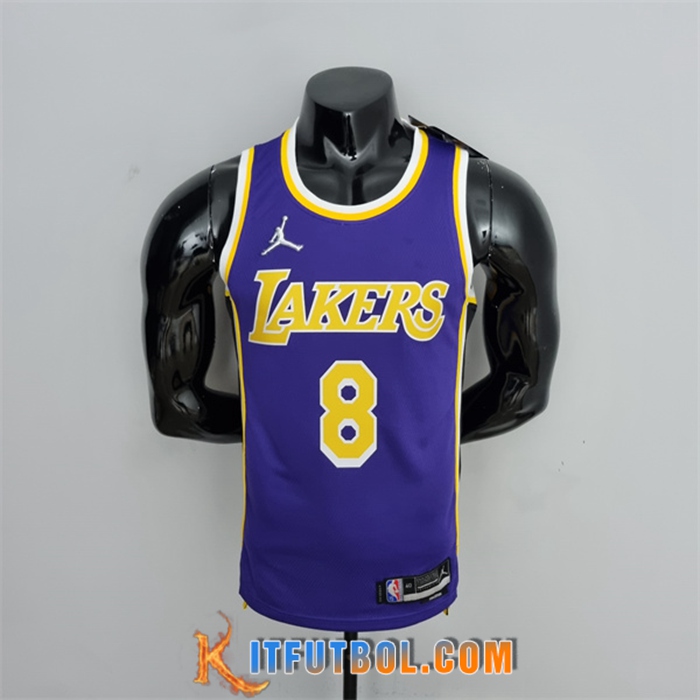 Camisetas Los Angeles Lakers (Bryant #8) Púrpura 75th Anniversary