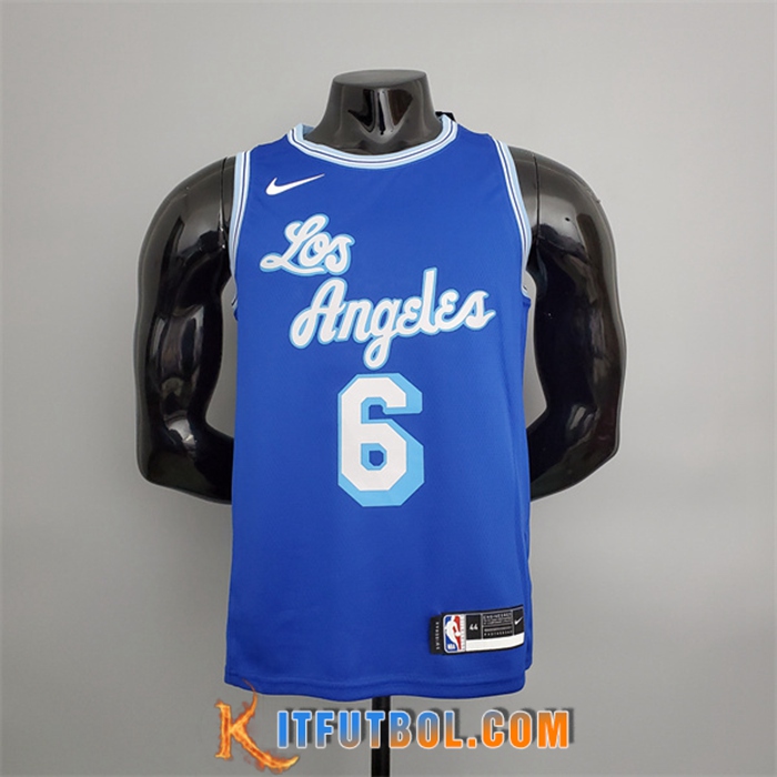 Camisetas Los Angeles Lakers (James #6) 2021 Retro Azul