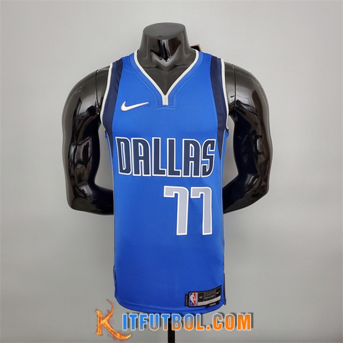 Camisetas Dallas Mavericks (Doncic #77) Azul 75th Anniversary