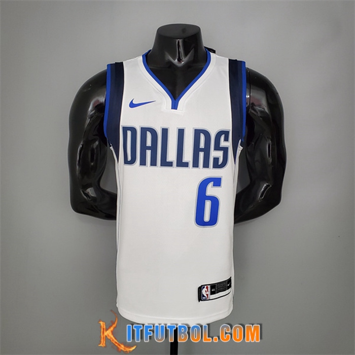 Camisetas Dallas Mavericks (Porzingis #6) Primera Blanco