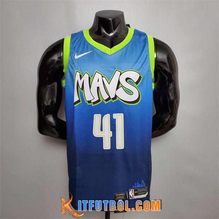 Camisetas Dallas Mavericks (Nowitzki #41) Azul Ídolo