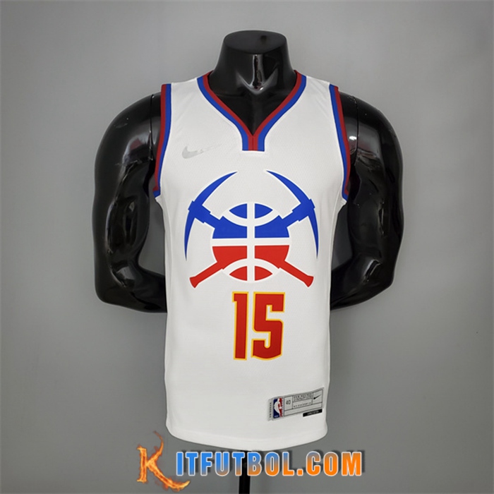 Camisetas Denver Nuggets (Jokic #15) 2021 Blanco Bonus Edition