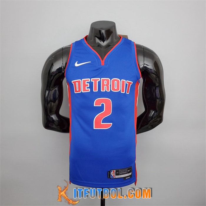 Camisetas Detroit Pistons (Cunningham #2) Azul 75th Anniversary