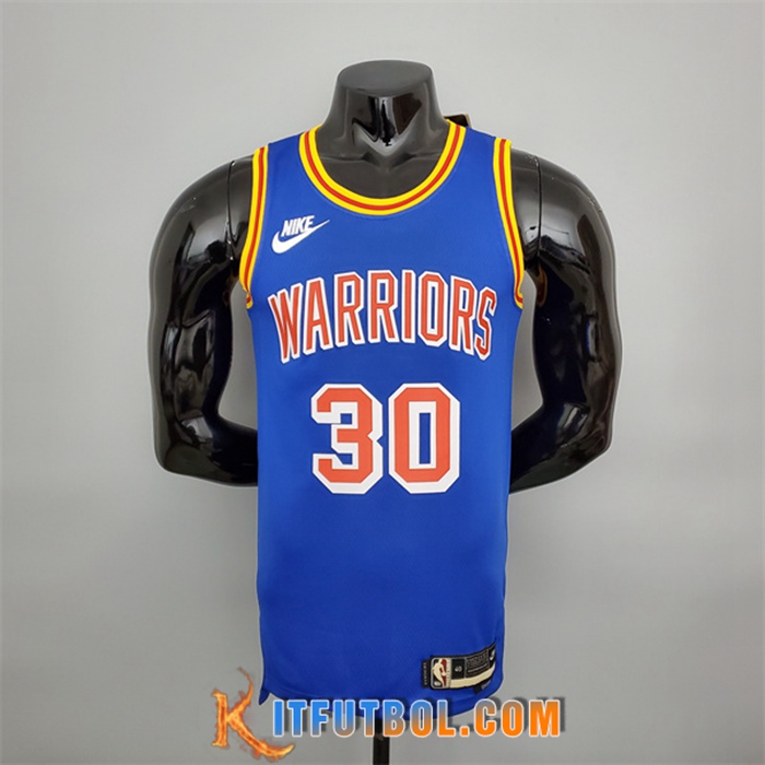 Camisetas Golden State Warriors (Curry #30) Azul Retro 75th Anniversary