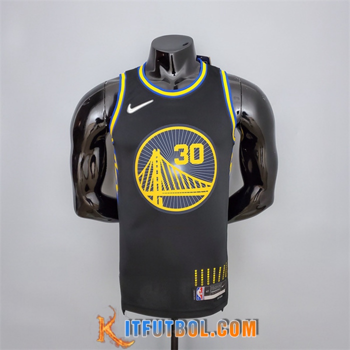 Camisetas Golden State Warriors (Curry #2974) Negro 75th Anniversary