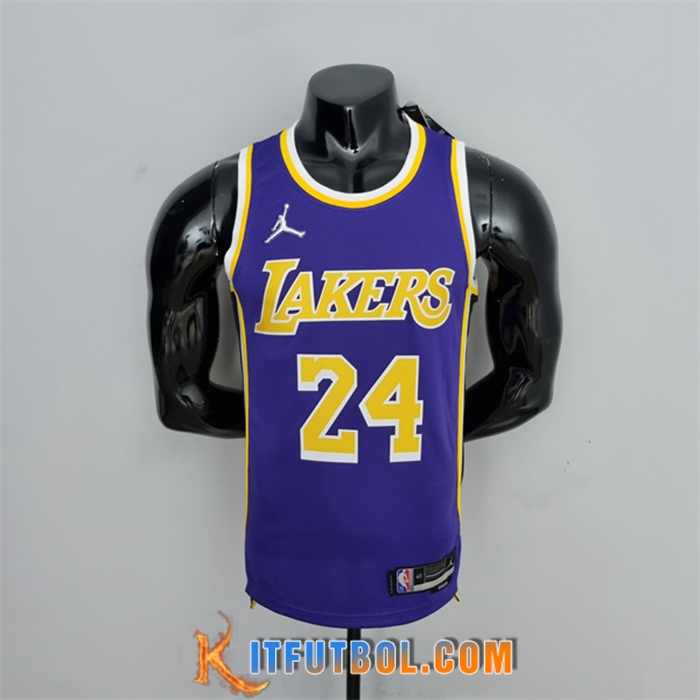 Camisetas Los Angeles Lakers (Bryant #24) Púrpura 75th Anniversary