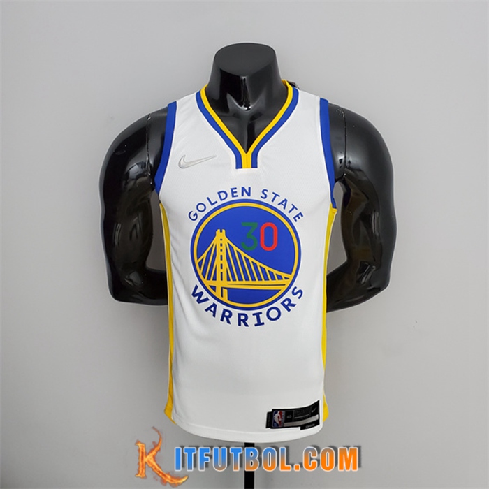 Camisetas Golden State Warriors (Curry #30) Blanco 75th Anniversary México Edition