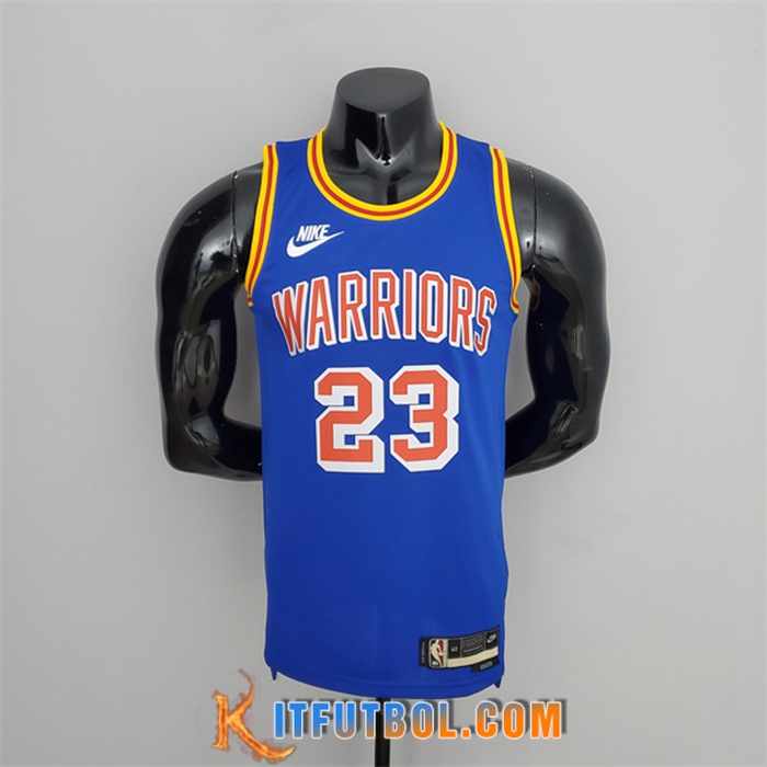 Camisetas Golden State Warriors (Green #23) Azul Retro 75th Anniversary