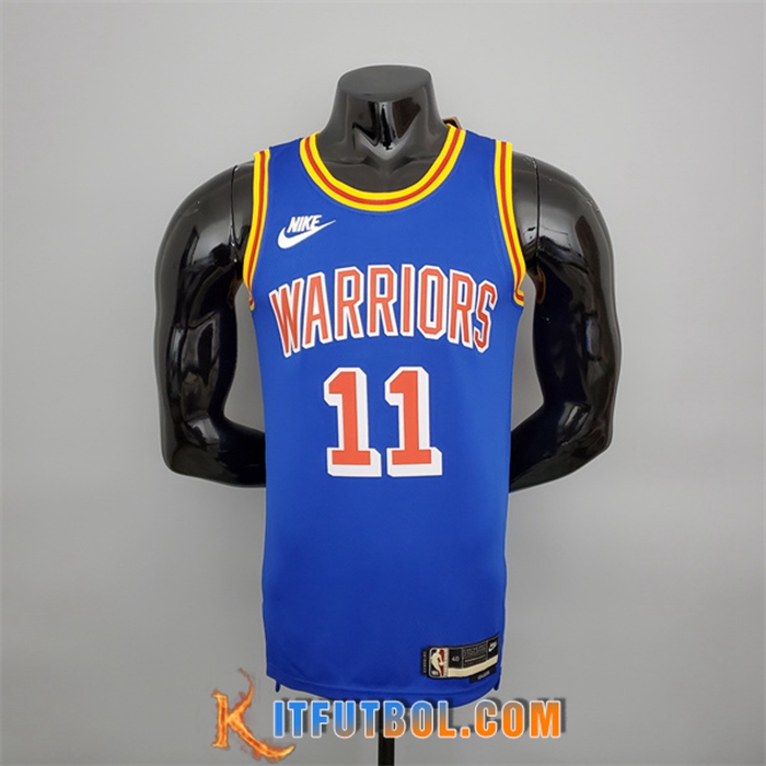 Camisetas Golden State Warriors (Thompson #11) Azul Retro 75th Anniversary