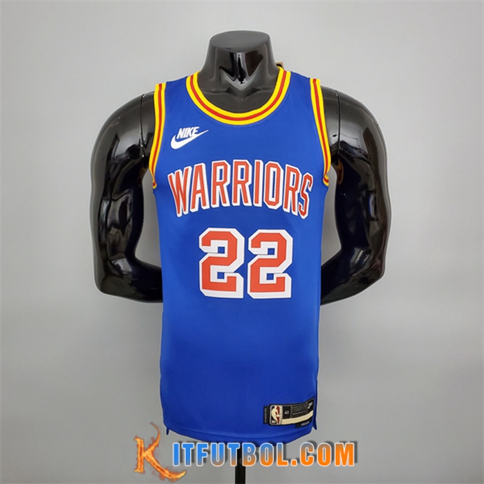 Camisetas Golden State Warriors (Wiggins #22) Azul Retro 75th Anniversary