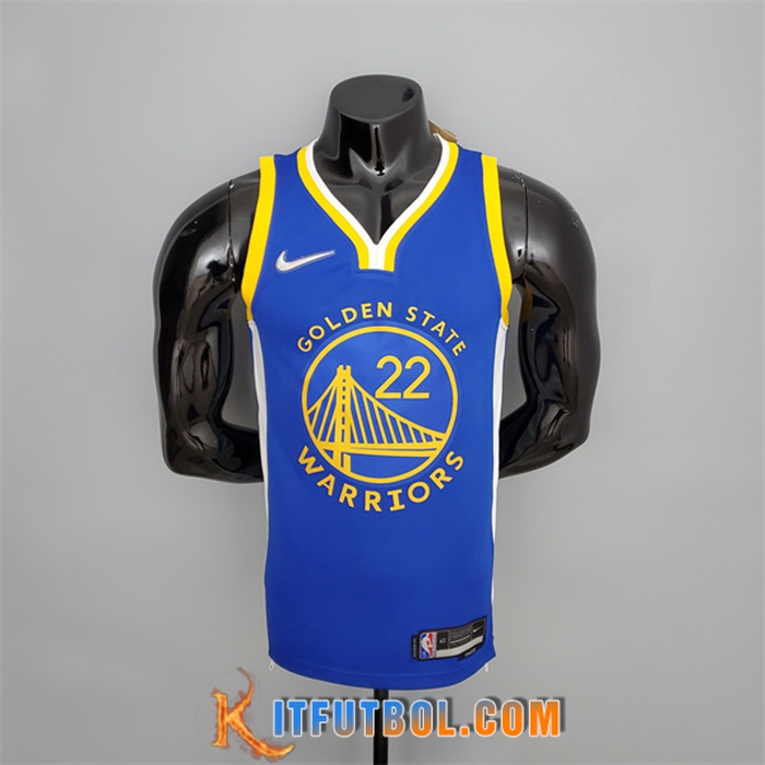 Camisetas Golden State Warriors (Wiggins #22) Azul 75th Anniversary