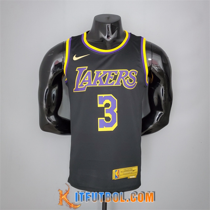 Camisetas Los Angeles Lakers (Davis #3) 2021 Negro Bonus Edition