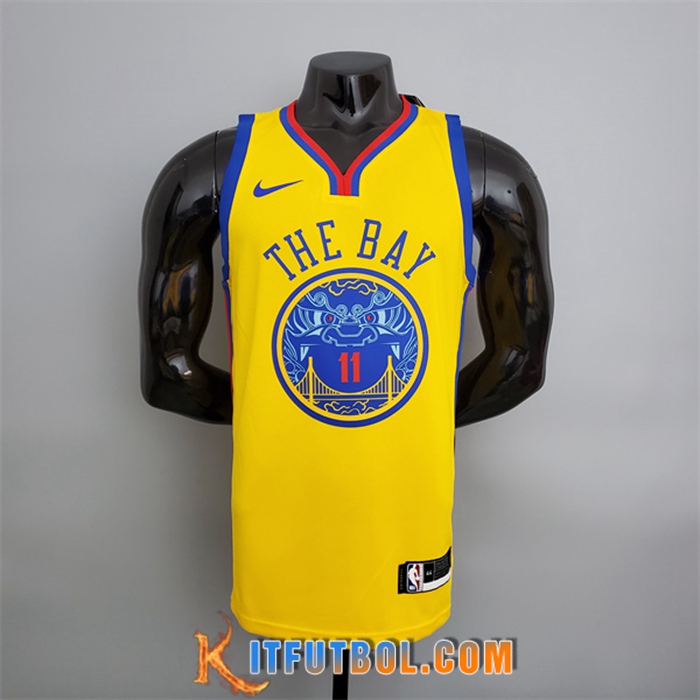 Camisetas Golden State Warriors (Thompson #11) 2018 Amarillo Chinese Dragon Robe