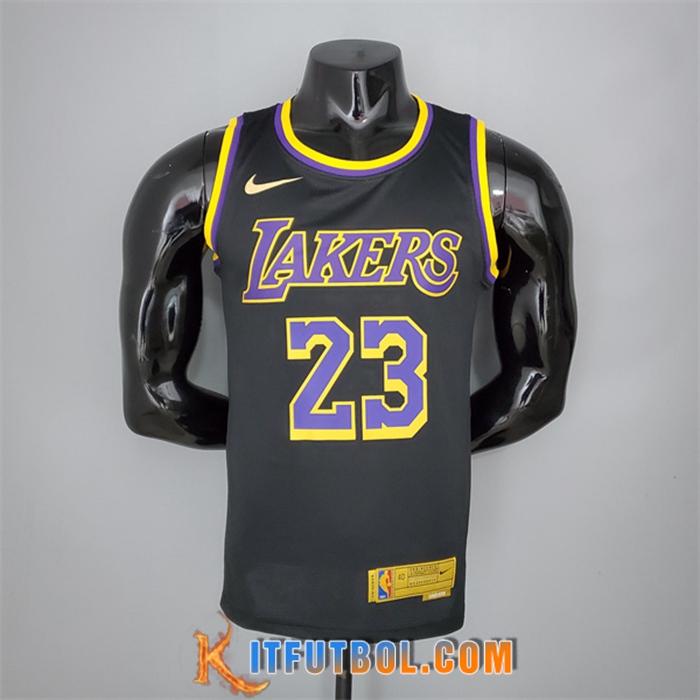 Camisetas Los Angeles Lakers (Ames #23) 2021 Negro Bonus Edition