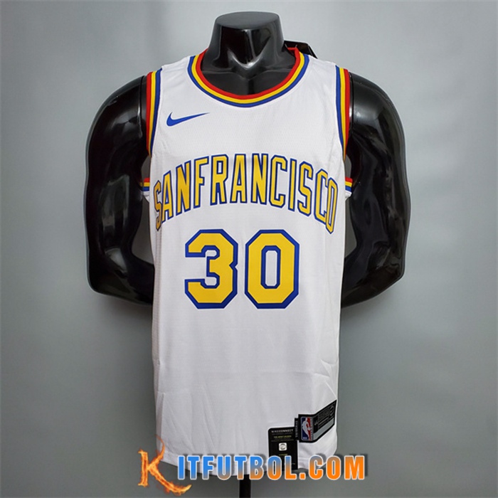Camisetas Golden State Warriors (Curry #30) Retro Blanco
