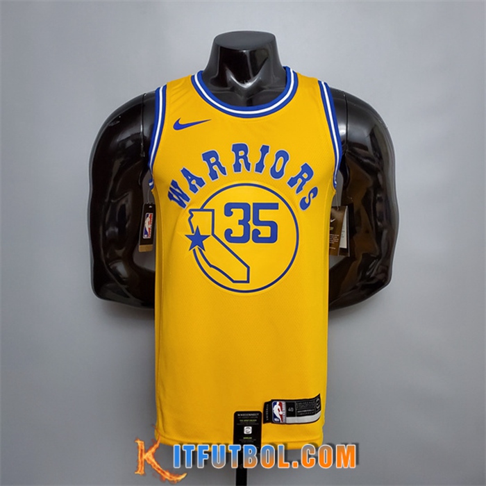 Camisetas Golden State Warriors (Durant #35) Amarillo Retro Version