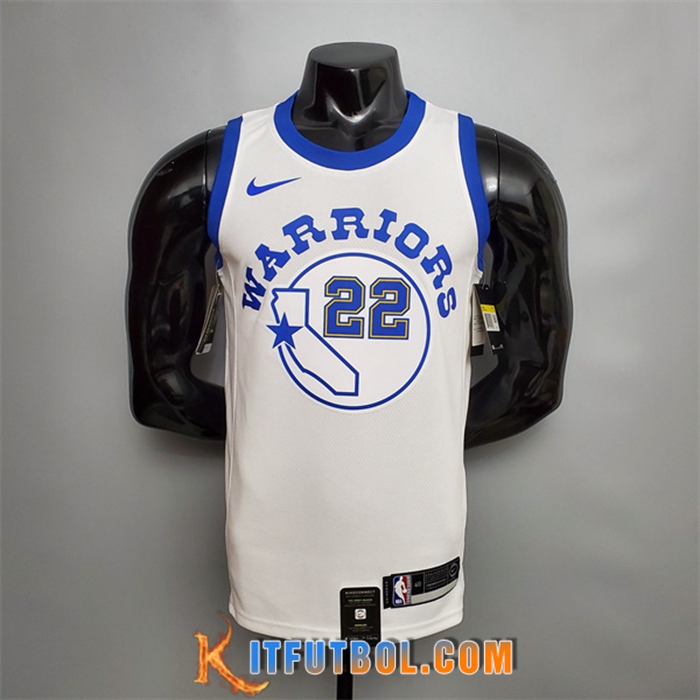 Camisetas Golden State Warriors (Wiggins #22) Blanco Retro Version