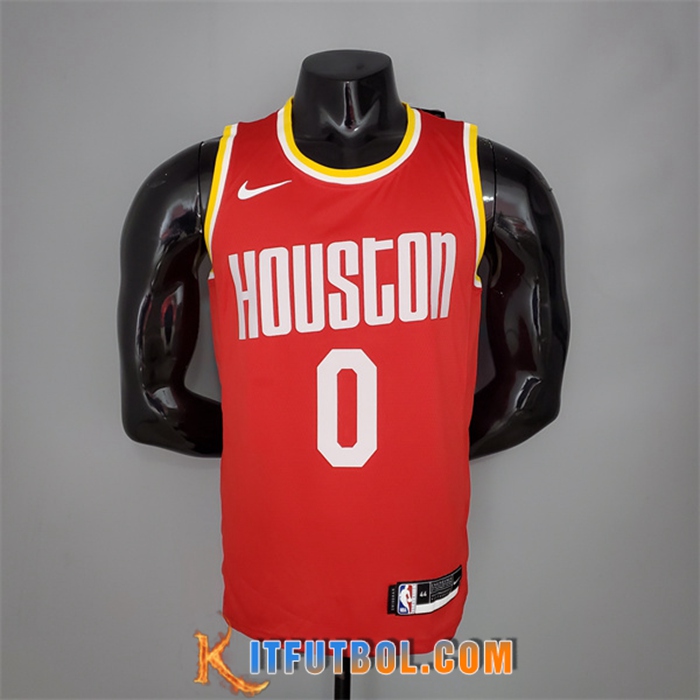 Camisetas Houston Rockets (Westbrook #0) Retro Rojo