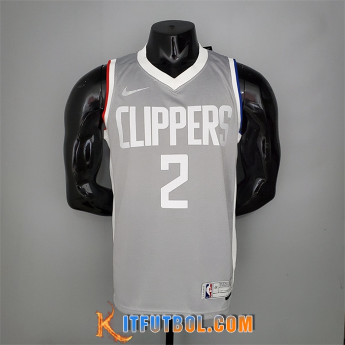 Camisetas Los Angeles Clippers (Leonard #2) 2021 Gris Bonus Edition
