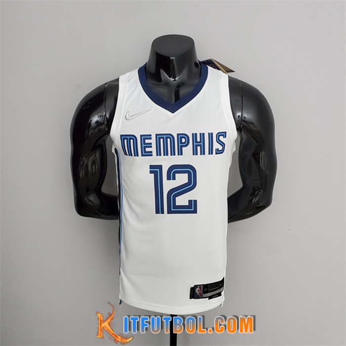 Camisetas Memphis Grizzlies (Morant #12) Blanco 75th Anniversary
