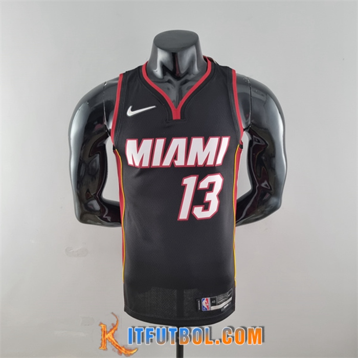 Camisetas Miami Heat (Adebayo #13) Negro 75th Anniversary