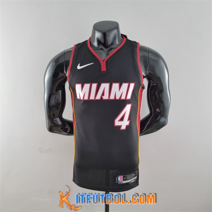 Camisetas Miami Heat (Oladipo #4) Negro 75th Anniversary