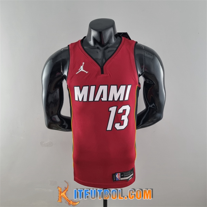 Camisetas Miami Heat (Adebayo #13) Vino tinto 75th Anniversary