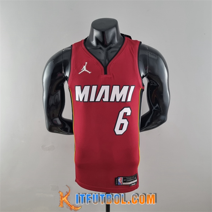 Camisetas Miami Heat (James #6) Vino tinto 75th Anniversary