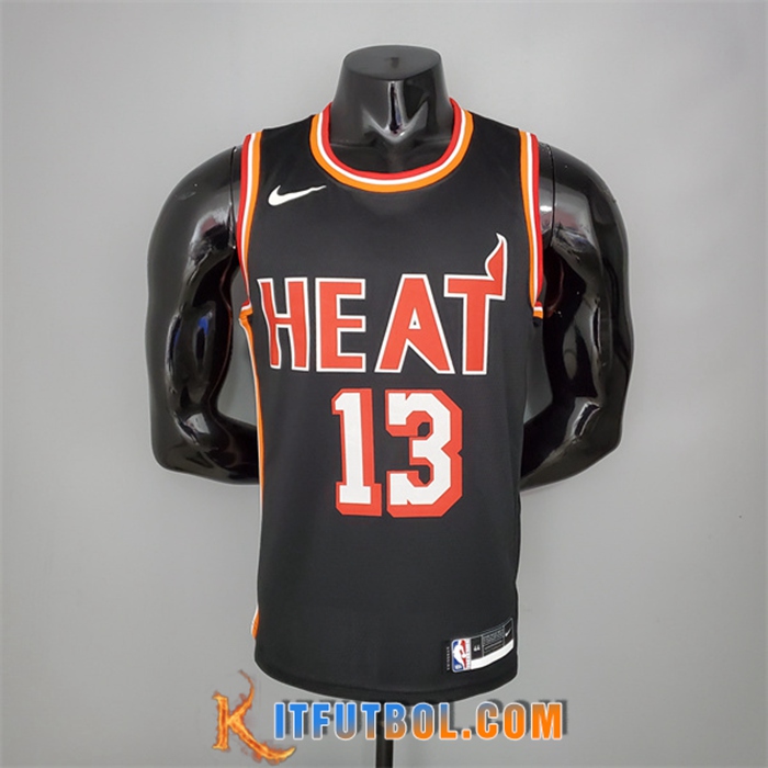 Camisetas Miami Heat (Adebayo #13) 2018 Negro Retro Night