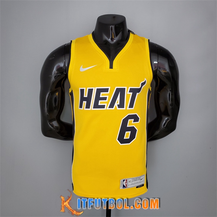 Camisetas Miami Heat (James #6) 2021 Amarillo Bonus Edition